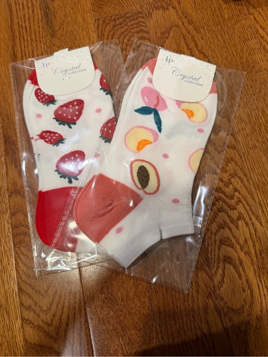 Other - Women’s Fruit Ankle Socks - Pink & Red